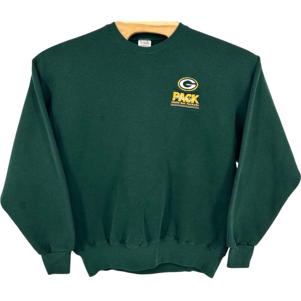 Vintage 90s Men's Heavyweight 'America's Pack' Green Bay Packers Crewneck Sz L